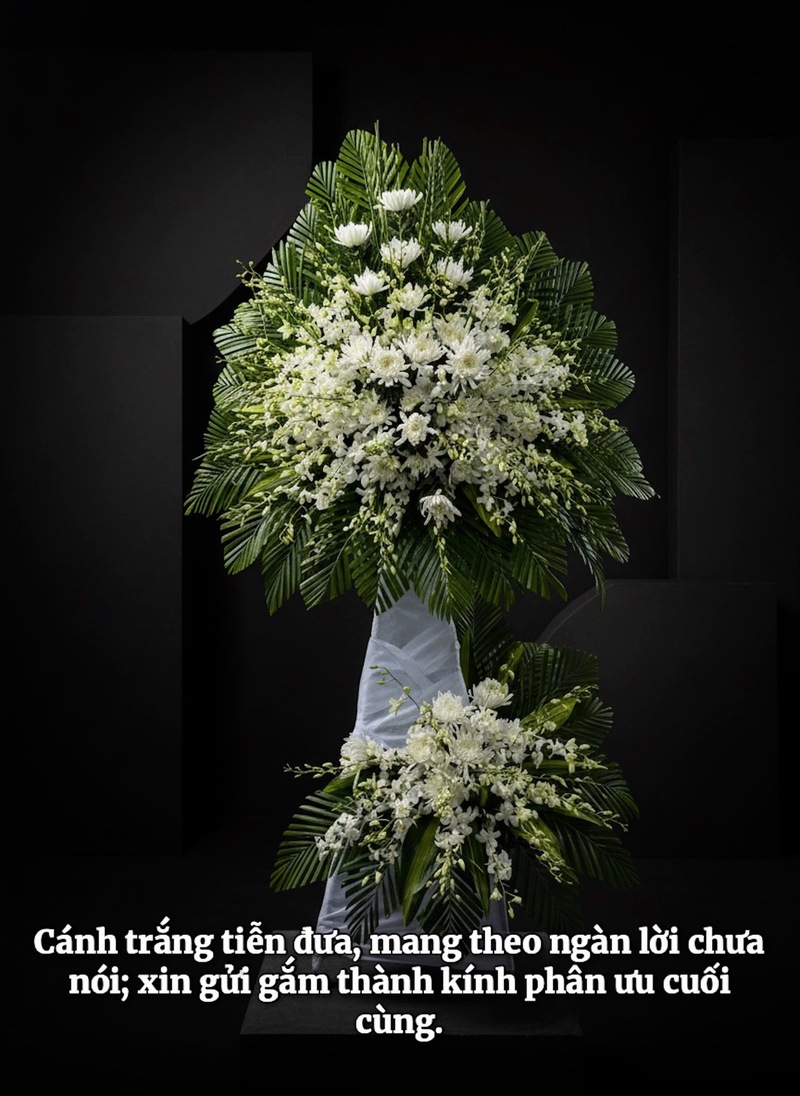 Kệ Hoa Chia Buồn Lan Trắng Tầng Cao